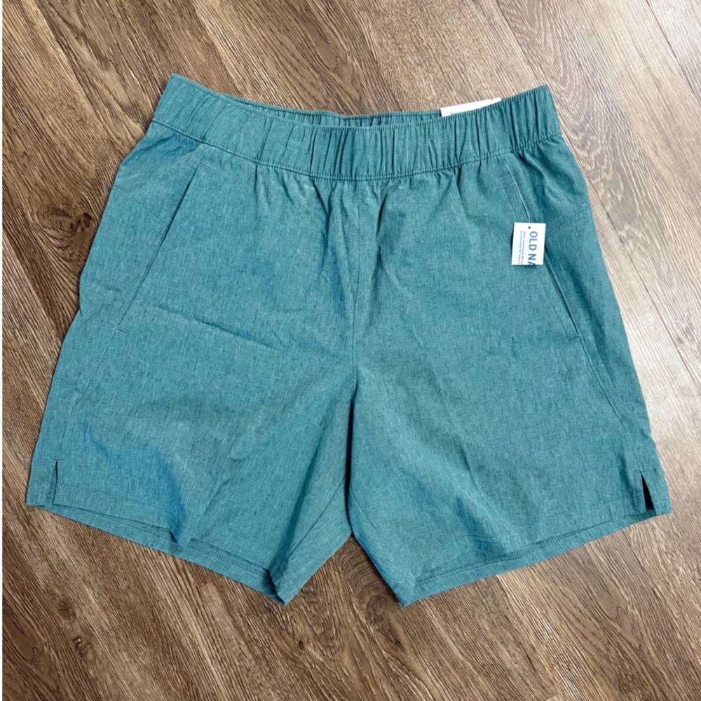 Old Navy Active Essential Shorts Mens Small Teal Heather 7 Inch Inseam Quick Dry